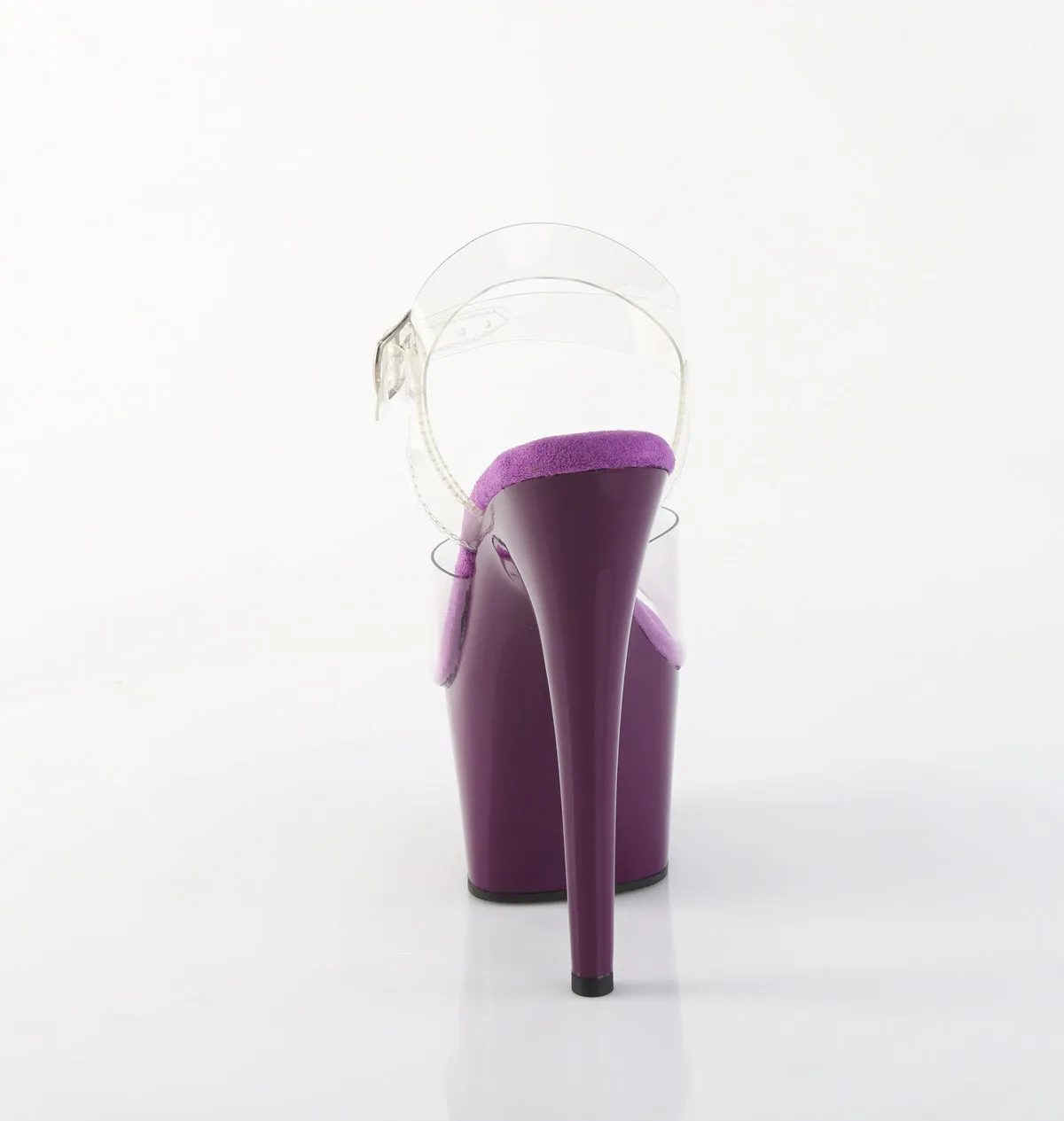 Adore 708 Clear Upper Ankle Strap 7" Heel Purple Platform Shoes -Direct