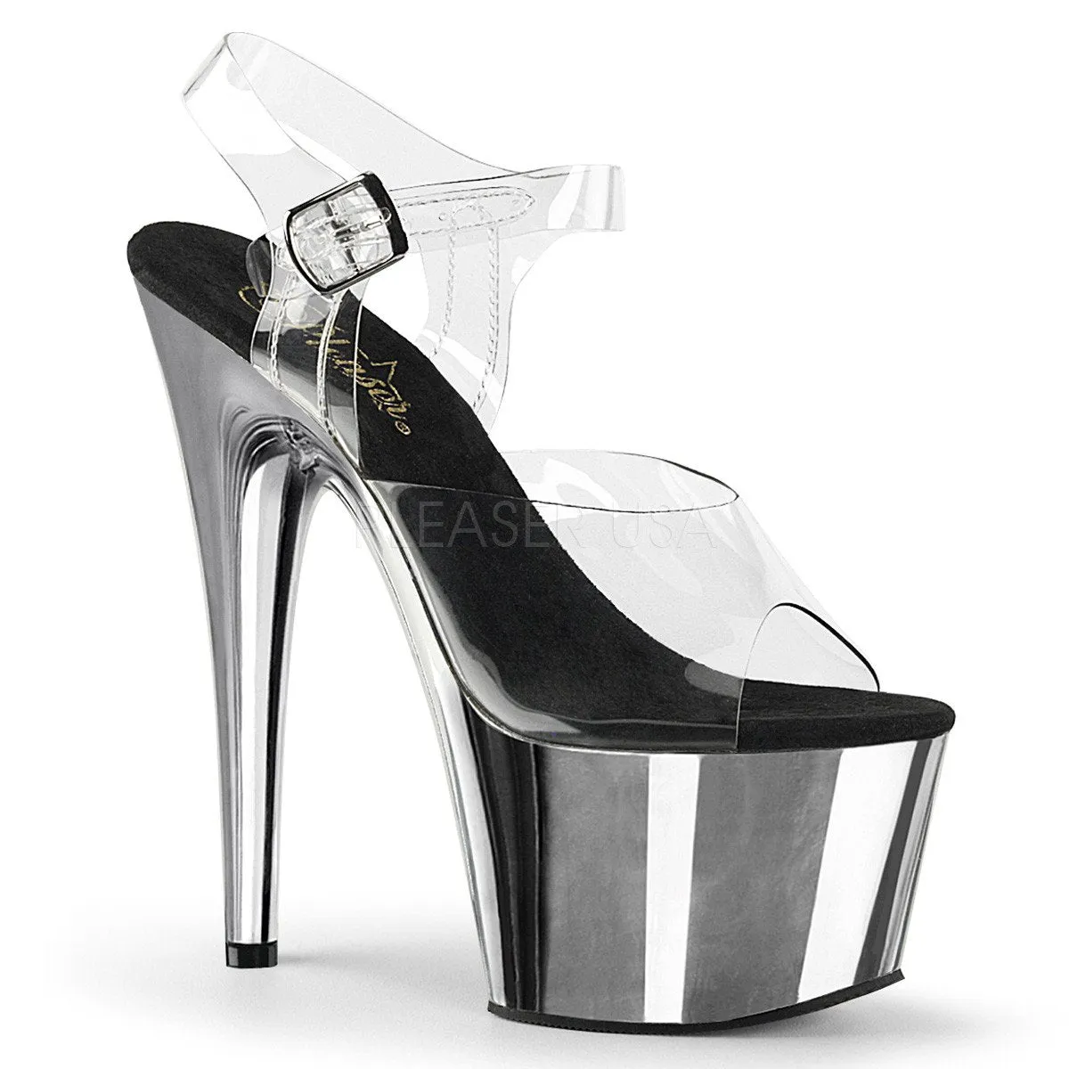 Adore 708 Silver Chrome 7" Pole Dance Heels