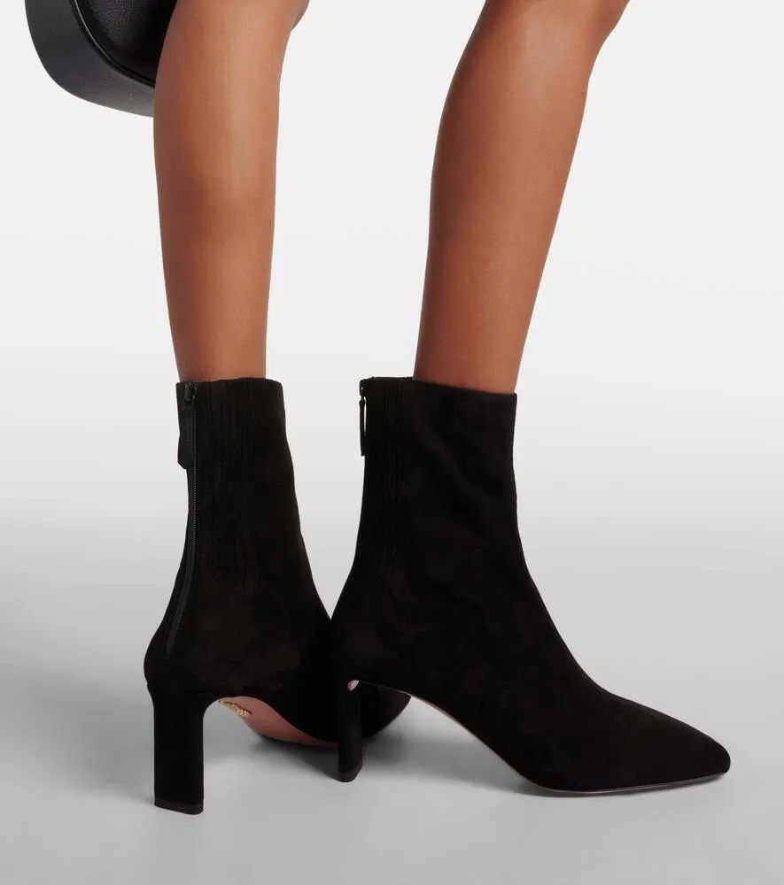 Aquazzura Blade 65 suede ankle boots