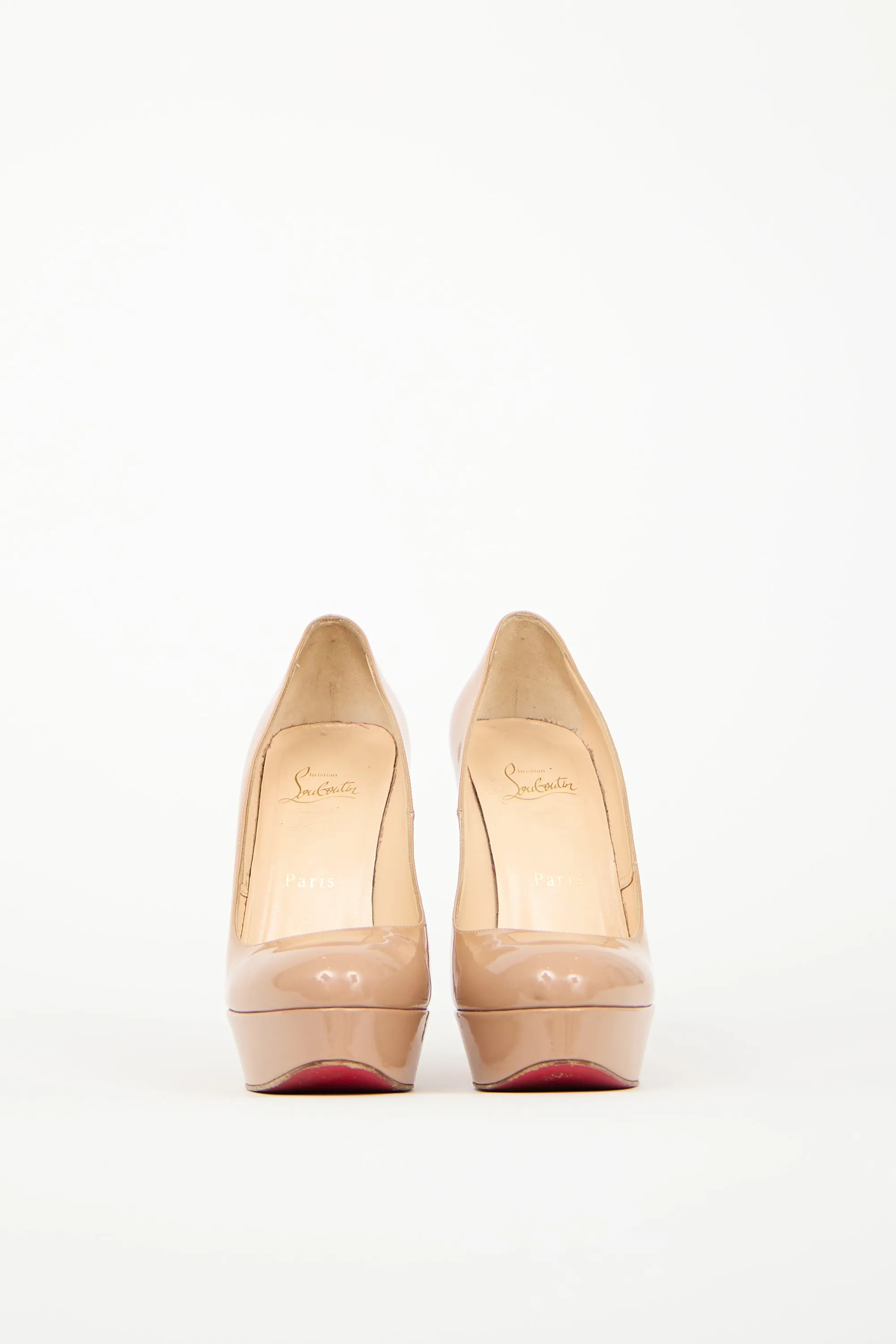 Beige Patent Bianca Platform Pump