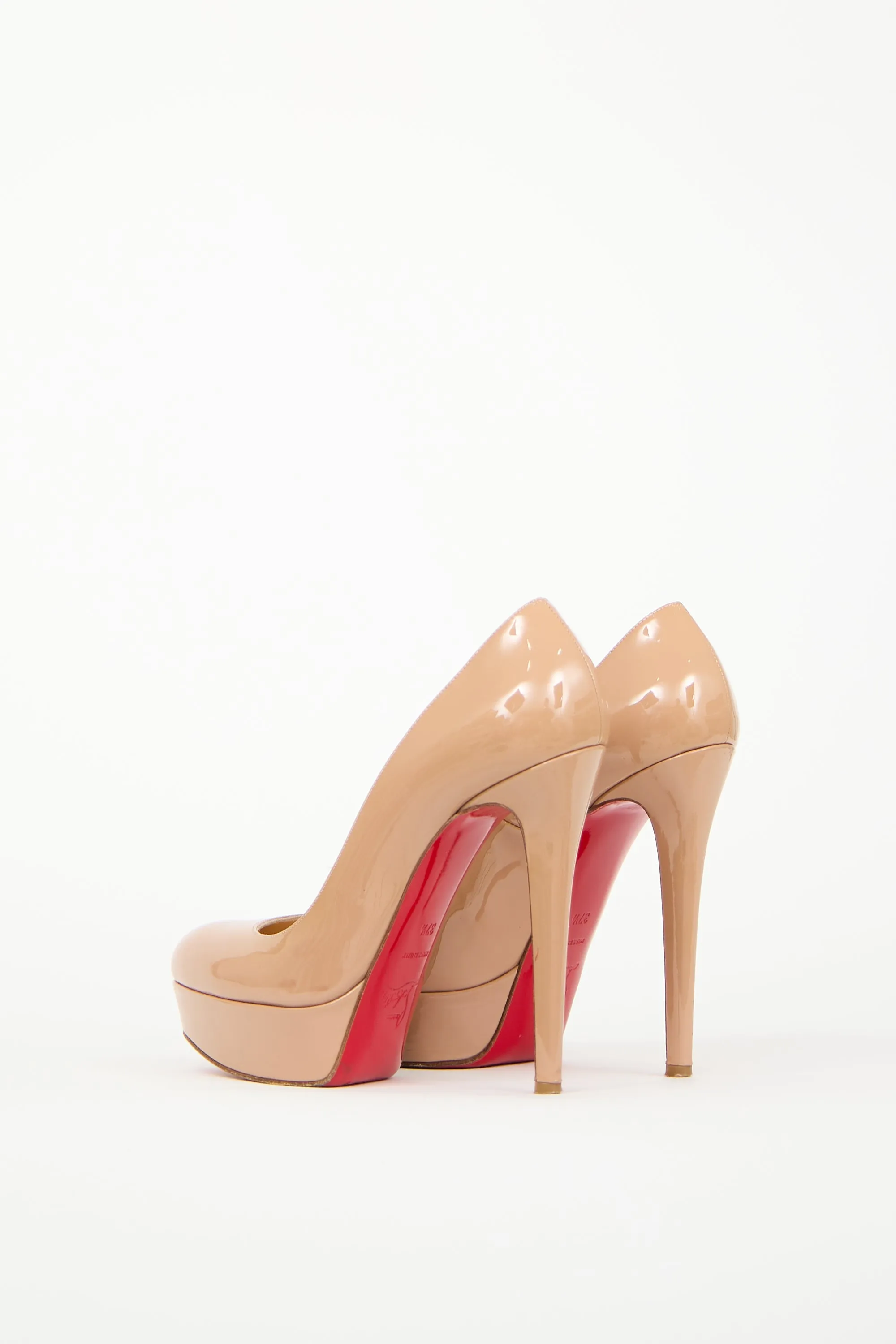 Beige Patent Bianca Platform Pump