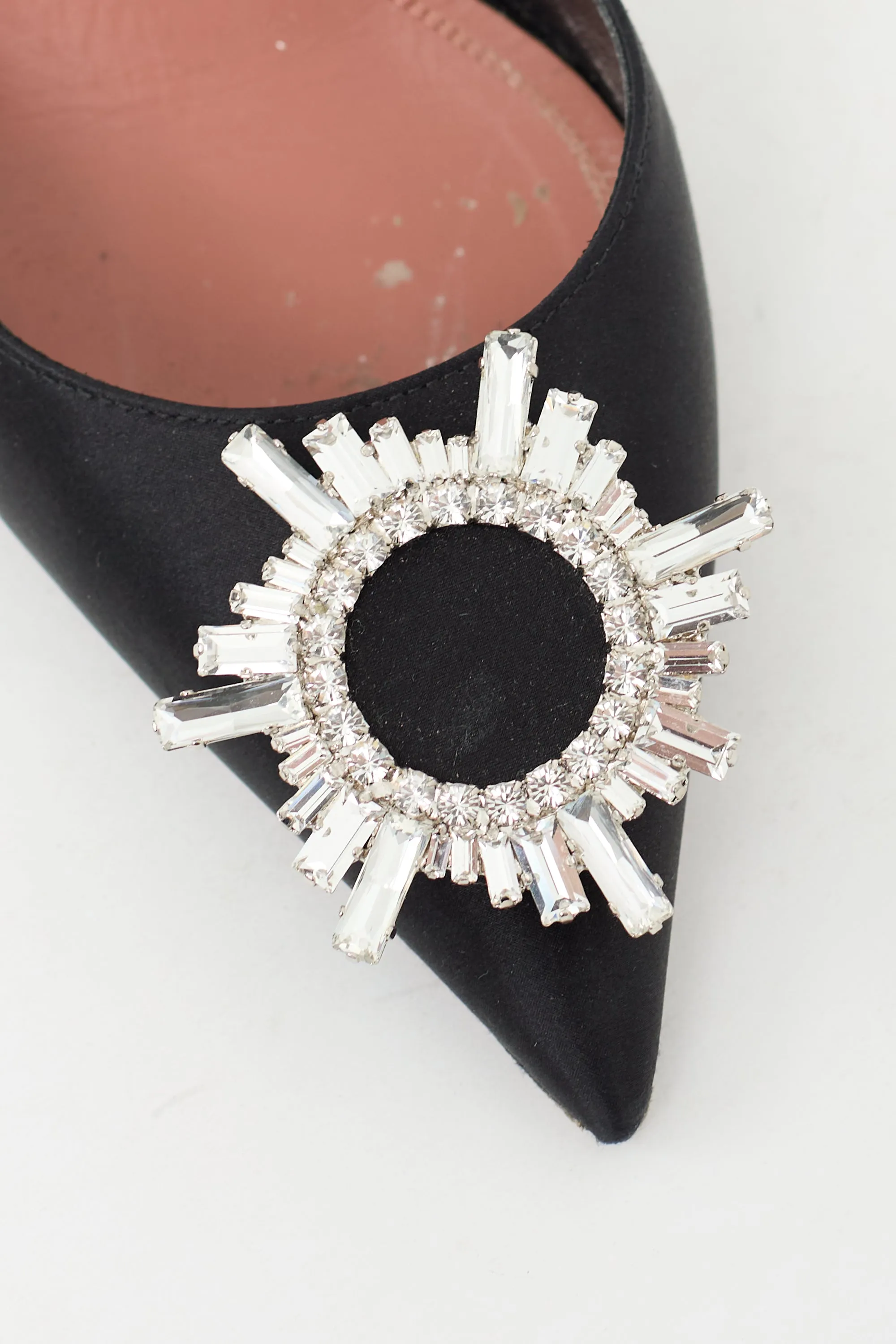 Black Satin Begum Slingback Pump