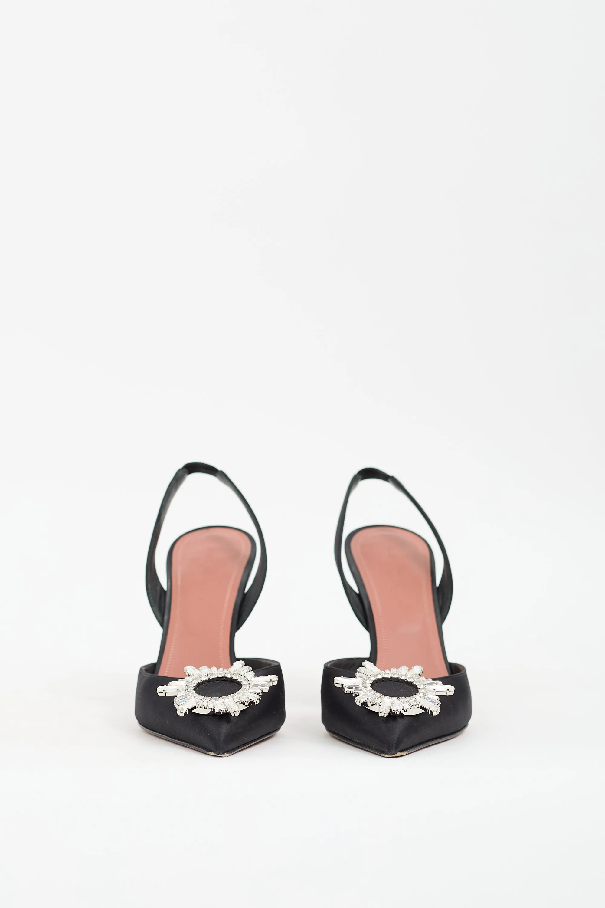 Black Satin Begum Slingback Pump