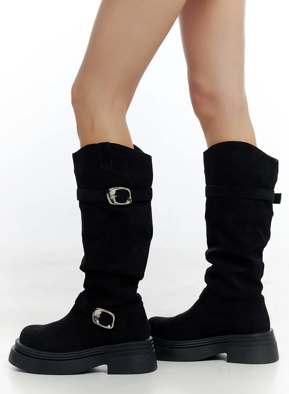 Buckle Platform Long Boots CO426
