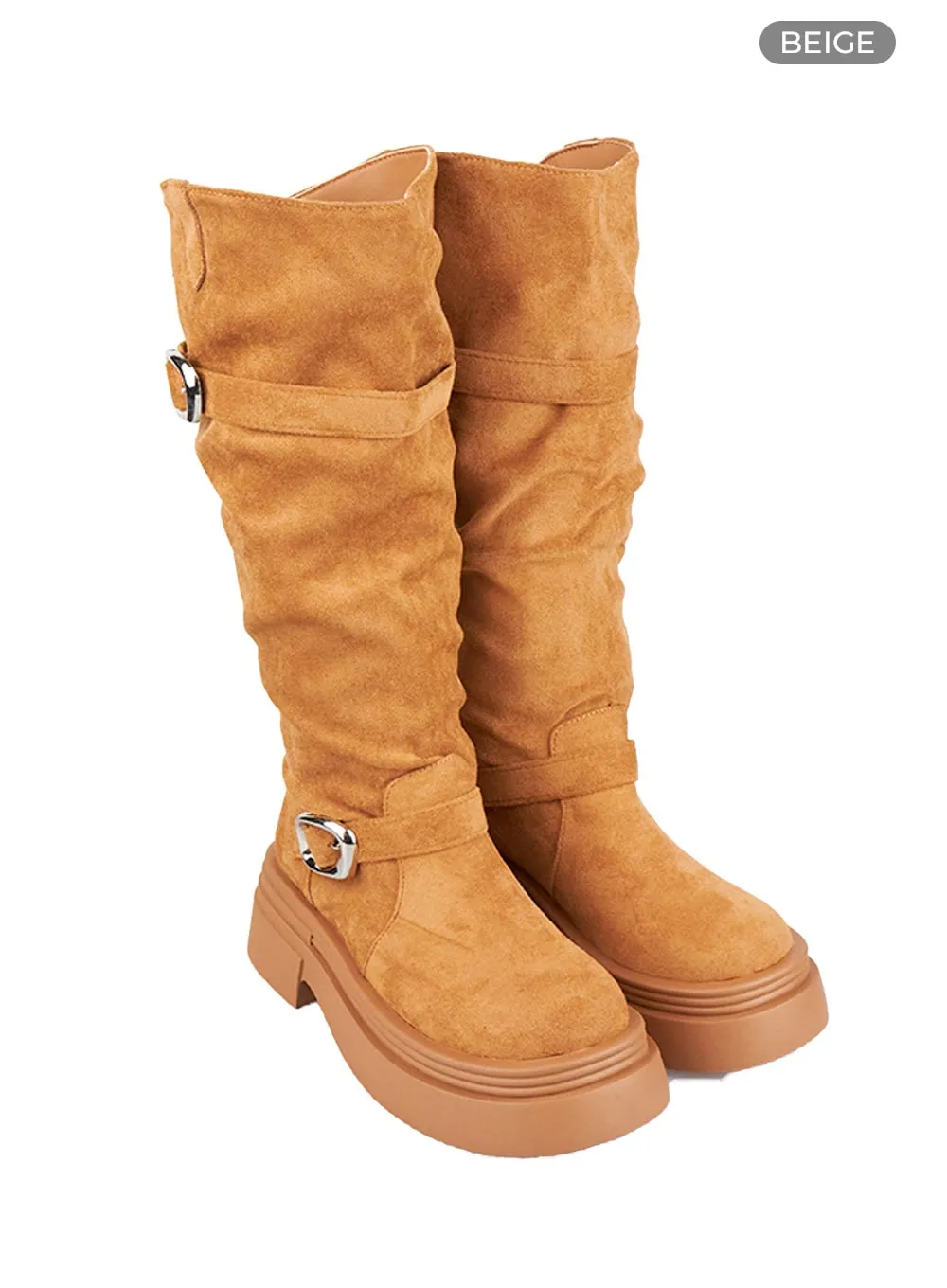 Buckle Platform Long Boots CO426