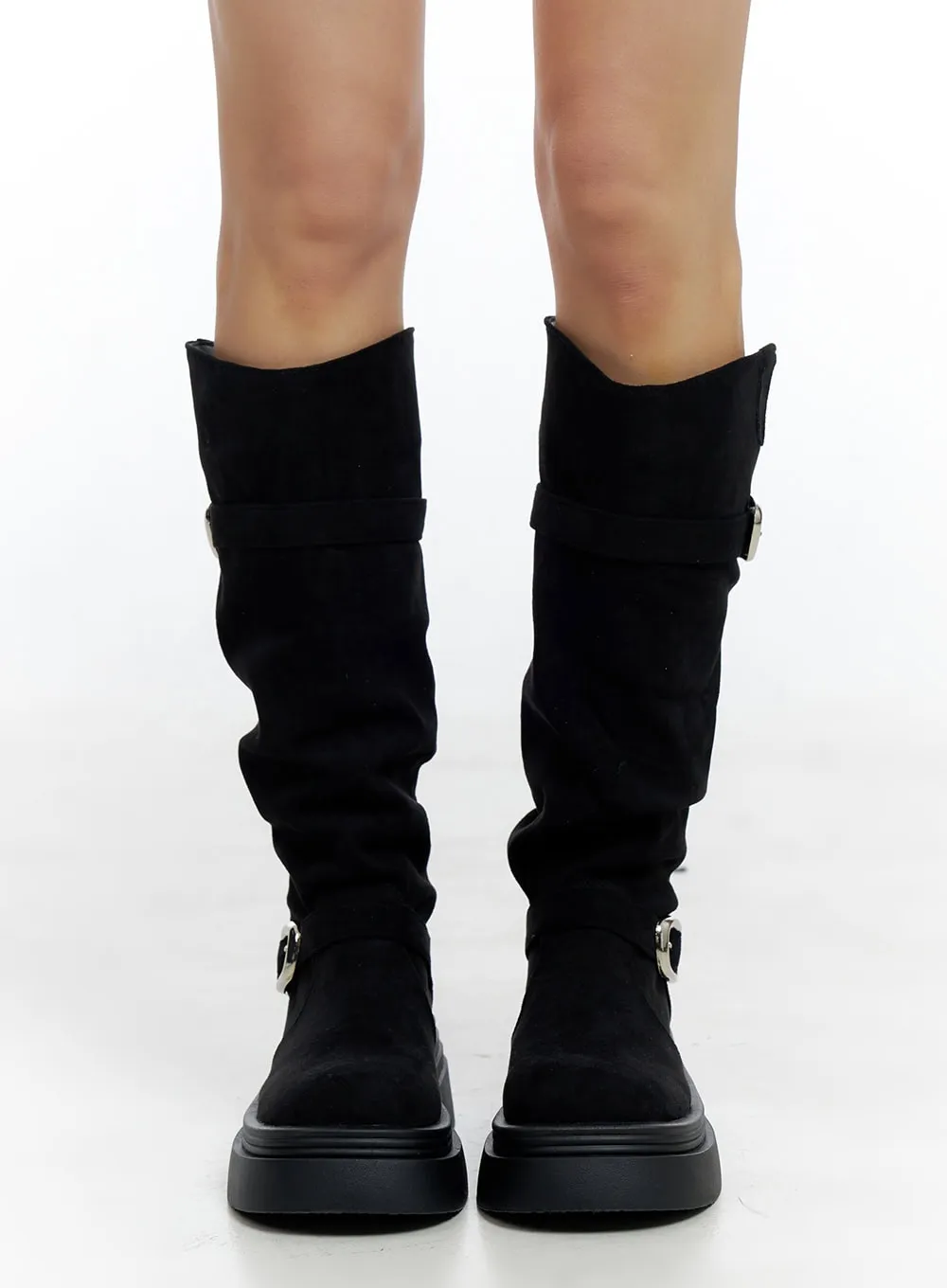 Buckle Platform Long Boots CO426