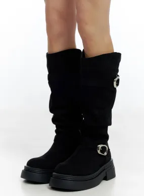 Buckle Platform Long Boots CO426