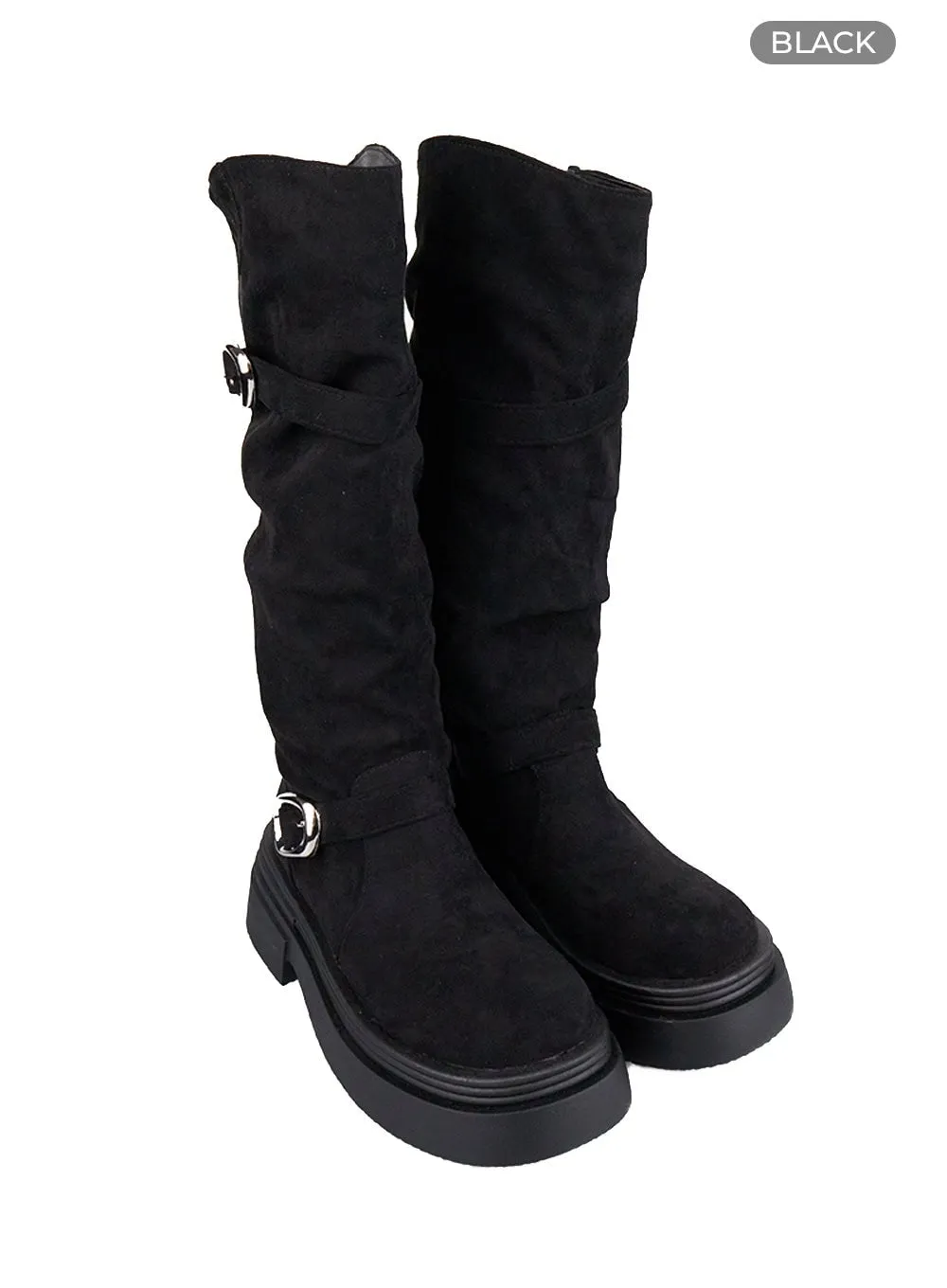 Buckle Platform Long Boots CO426