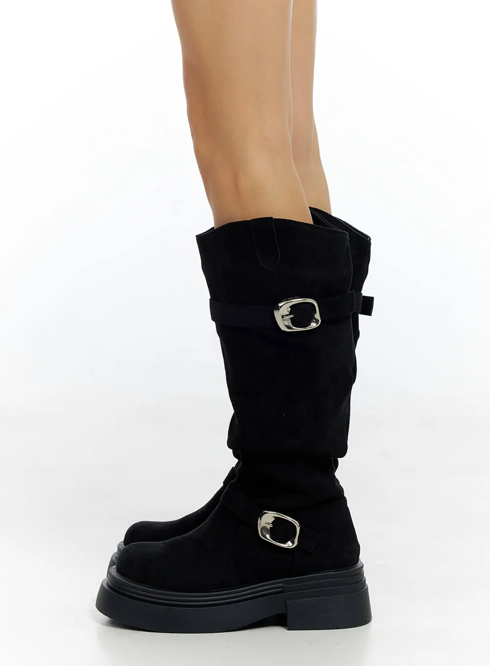 Buckle Platform Long Boots CO426