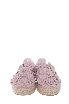 Chanel Blush Camellia Detail Espadrille SZ 41