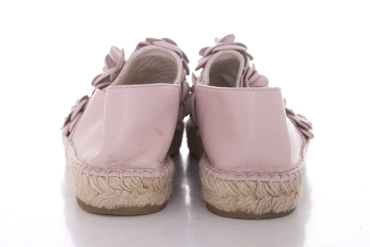 Chanel Blush Camellia Detail Espadrille SZ 41