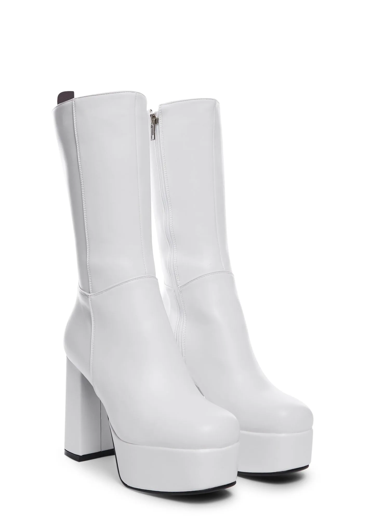Going Under Platform Boots- White