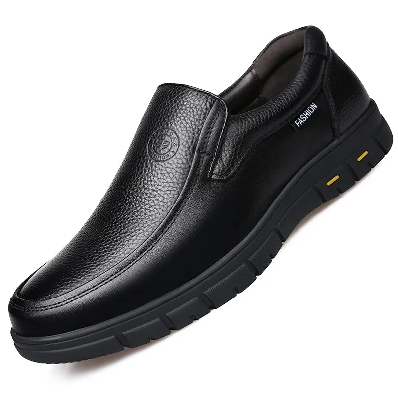 High-Quality Leather Men’s Casual Shoes - Italian Luxury Brand Loafers, Breathable Formal Dress Shoes, Slip-On Driving Shoes