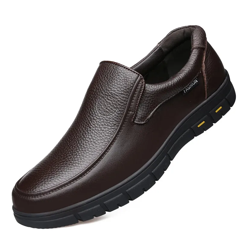High-Quality Leather Men’s Casual Shoes - Italian Luxury Brand Loafers, Breathable Formal Dress Shoes, Slip-On Driving Shoes