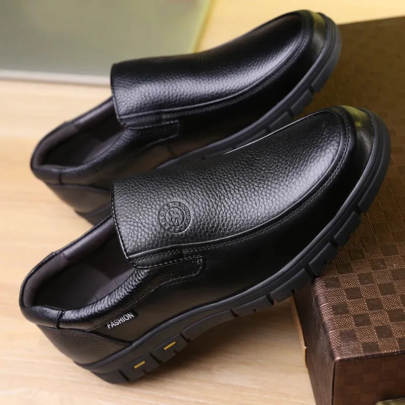 High-Quality Leather Men’s Casual Shoes - Italian Luxury Brand Loafers, Breathable Formal Dress Shoes, Slip-On Driving Shoes