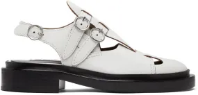 Jil Sander White Antick Slingback Loafers