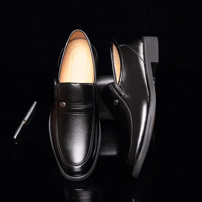 Men's Formal Leather Shoes - Luxury Brand Loafers, Breathable Slip-On Dress Moccasins, Black Driving Shoes, Plus Sizes 38-44