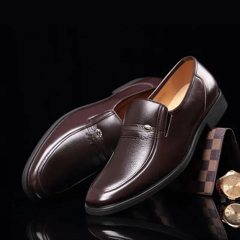Men's Formal Leather Shoes - Luxury Brand Loafers, Breathable Slip-On Dress Moccasins, Black Driving Shoes, Plus Sizes 38-44