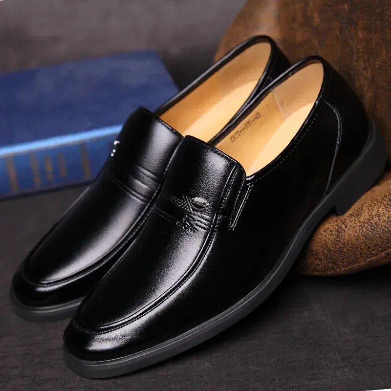 Men's Formal Leather Shoes - Luxury Brand Loafers, Breathable Slip-On Dress Moccasins, Black Driving Shoes, Plus Sizes 38-44