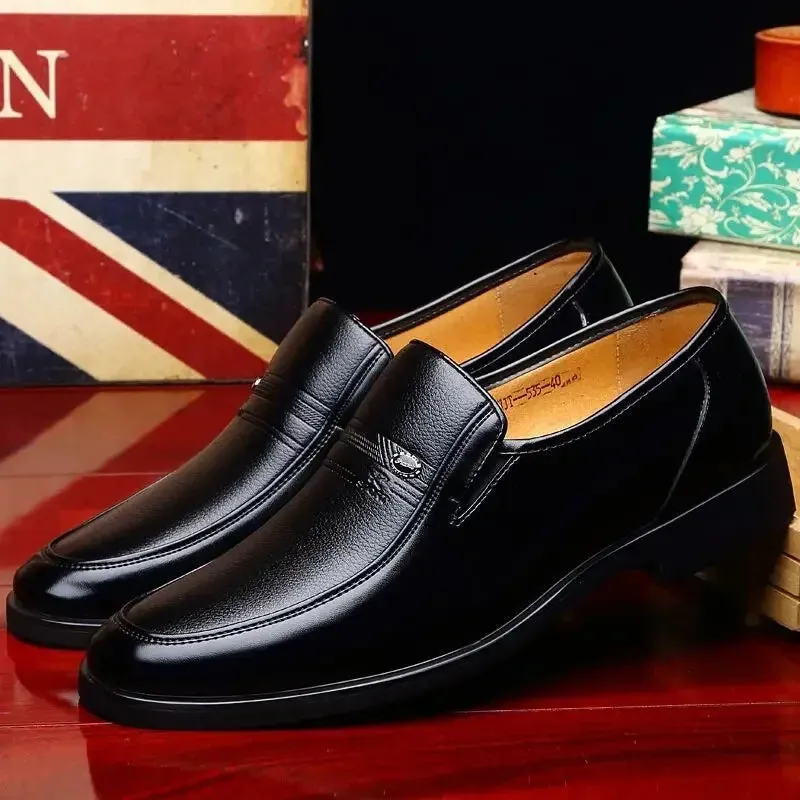 Men's Formal Leather Shoes - Luxury Brand Loafers, Breathable Slip-On Dress Moccasins, Black Driving Shoes, Plus Sizes 38-44