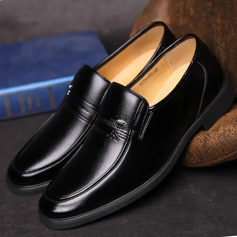 Men's Formal Leather Shoes - Luxury Brand Loafers, Breathable Slip-On Dress Moccasins, Black Driving Shoes, Plus Sizes 38-44