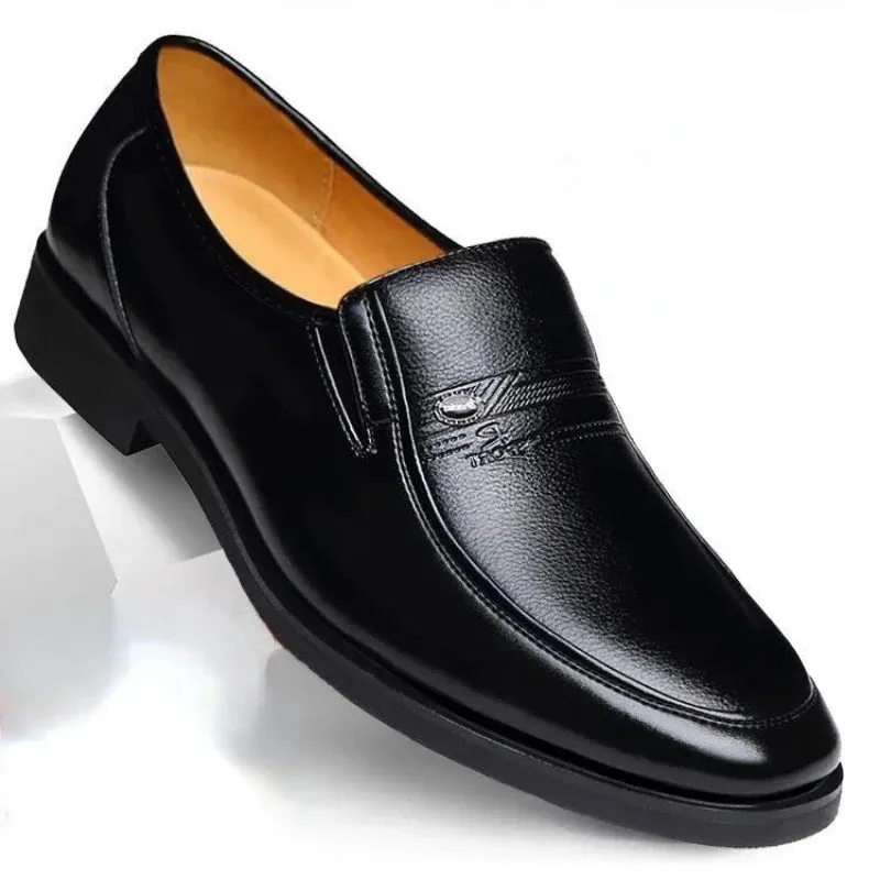 Men's Formal Leather Shoes - Luxury Brand Loafers, Breathable Slip-On Dress Moccasins, Black Driving Shoes, Plus Sizes 38-44