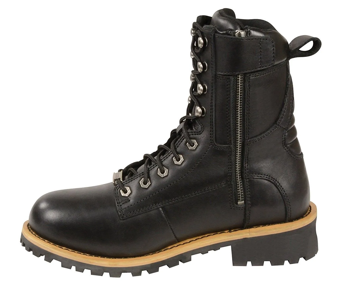 Milwaukee Leather Men's Classic Boots with Side Zip Closure