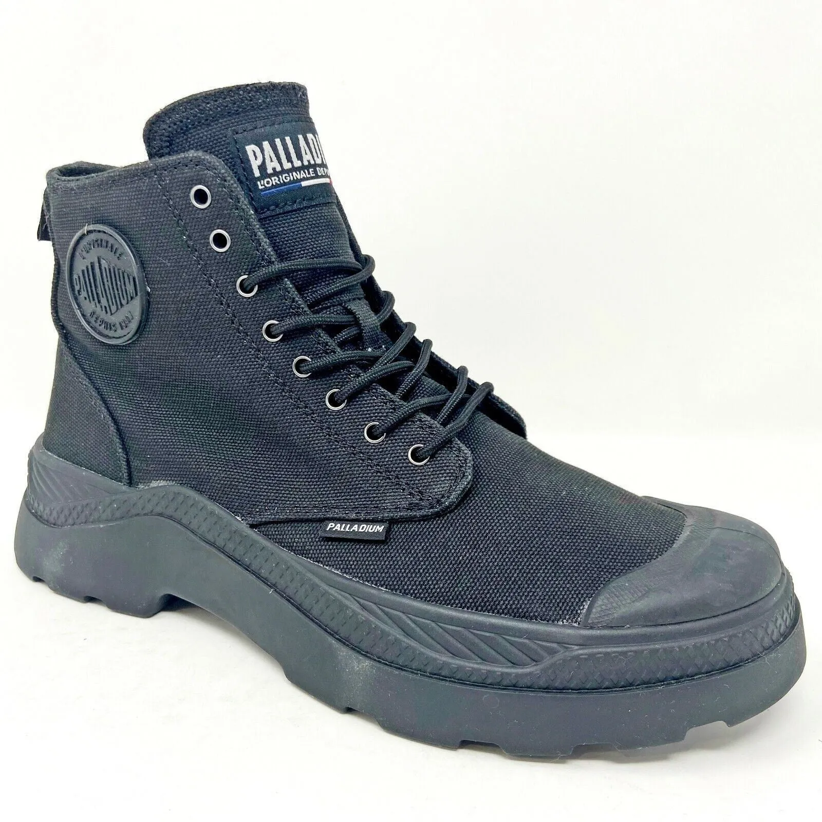 Palladium Pallakix Hi CVS Triple Black Mens Canvas Combat Boots 76691 001