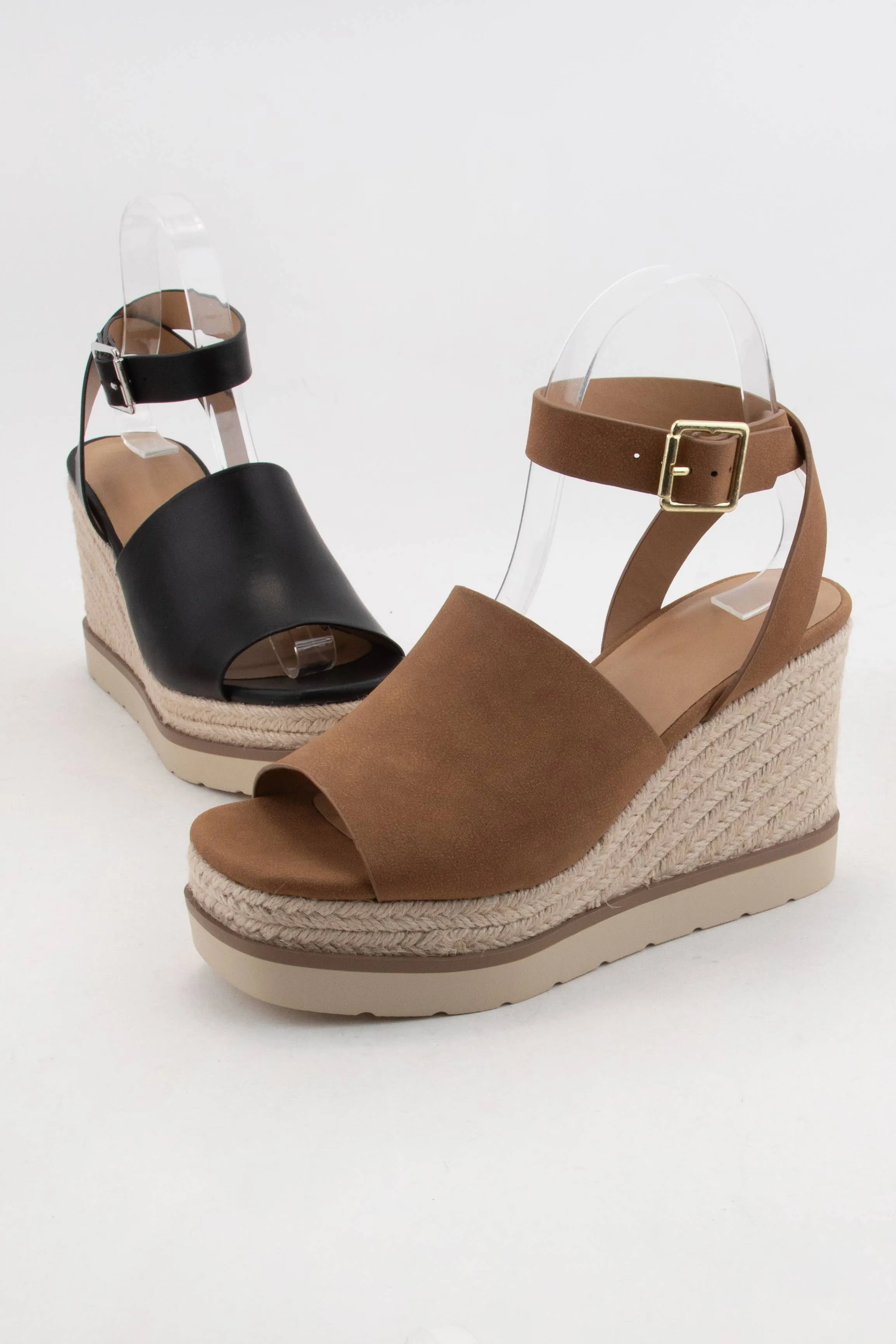 PLATFORM WEDGE HEEL PEEP TOE SANDAL