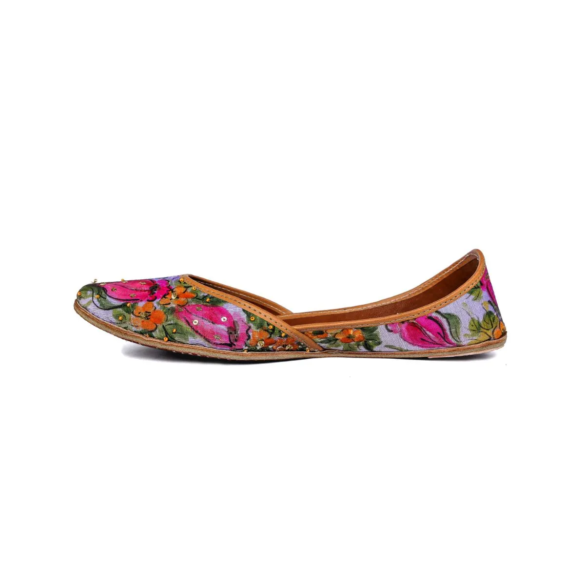 Tulip Garden Women Jutti | Hand Painted & Embroidered | Festive Apt