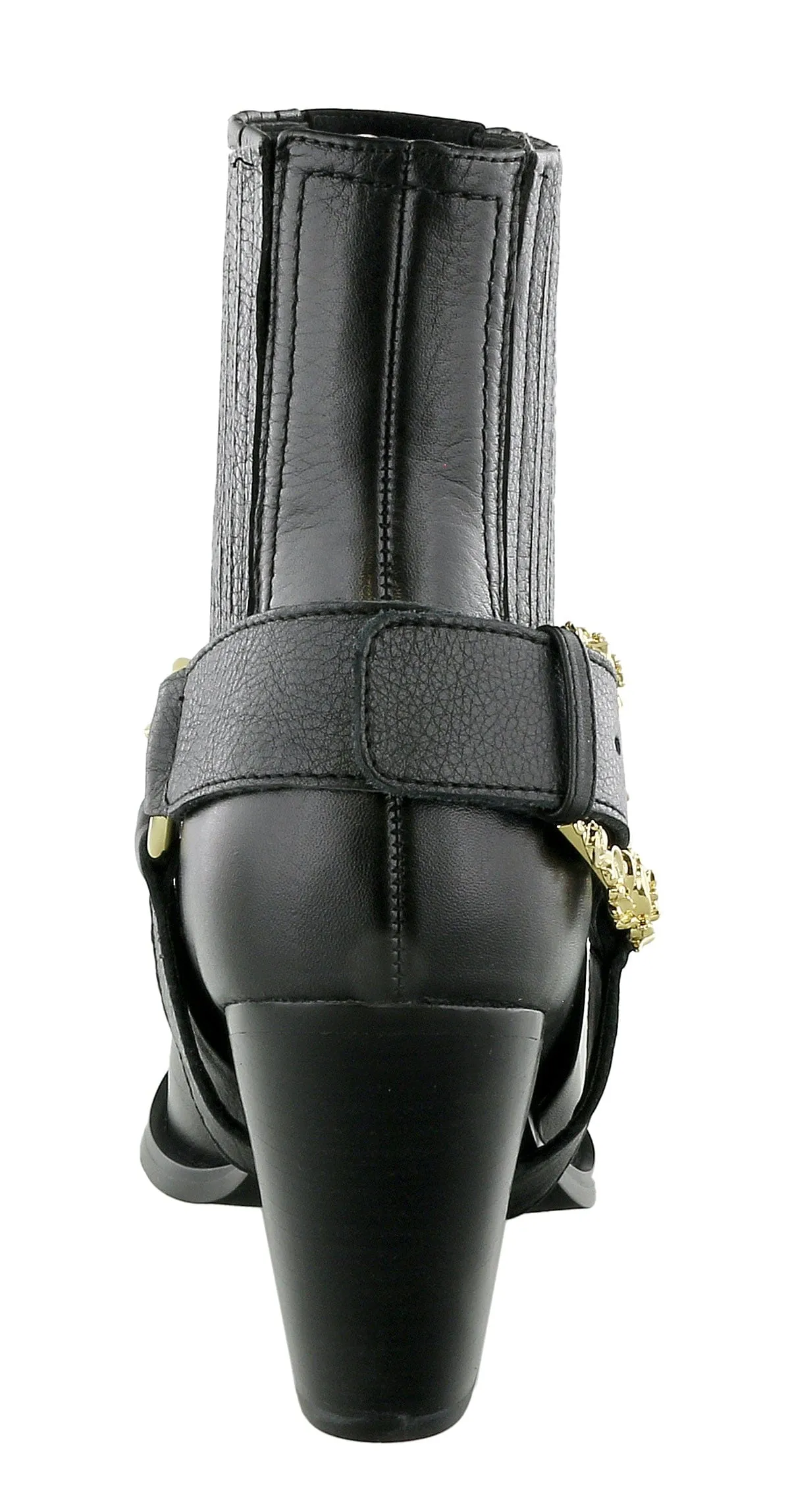 Versace Jeans Couture Black Chain Buckle Ankle Boots-