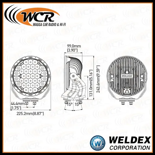 Weldex WDXL-90R100DT 9" (100W) Round Driving Light